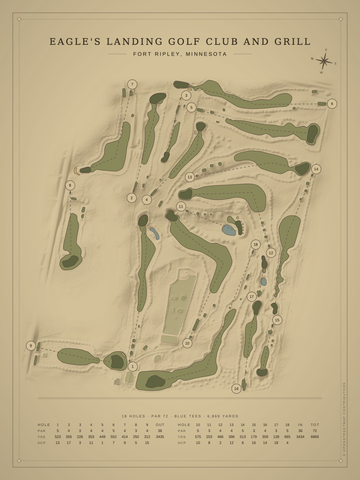 Eagle's Landing Golf Club and Grill Course Map poster