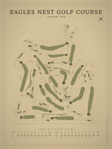 Eagles Nest Golf Course Map poster
