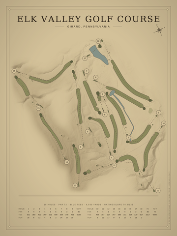 Elk Valley Golf Course Map poster