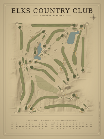 Elks Country Club Course Map poster