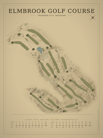 Elmbrook Golf Course Map poster