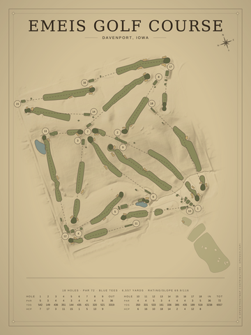 Emeis Golf Course Map poster