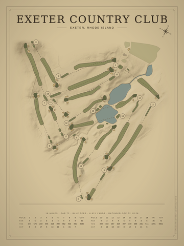 Exeter Country Club Course Map poster