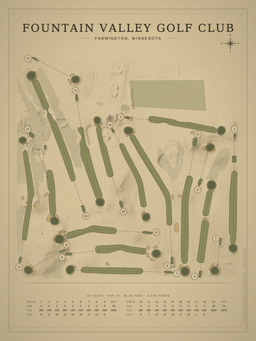Fountain Valley Golf Club Course Map poster