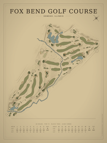 Fox Bend Golf Course Map poster