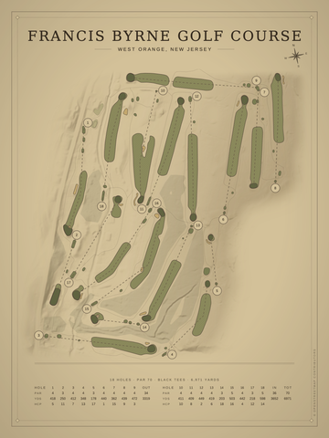 Francis Byrne Golf Course Map poster