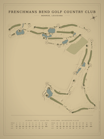 Frenchmans Bend Golf Country Club Course Map poster