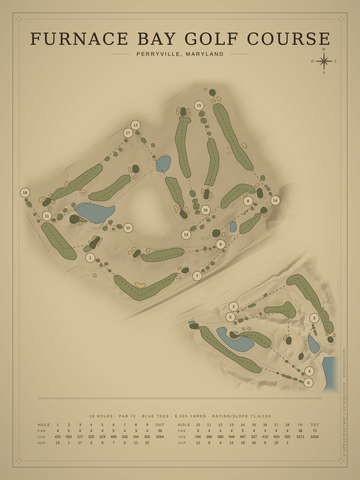 Furnace Bay Golf Course Map poster