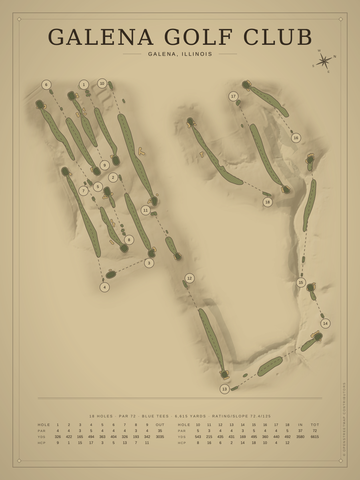 Galena Golf Club Course Map poster