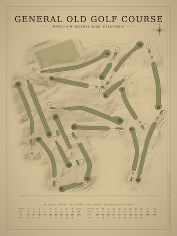 General Old Golf Course Map poster