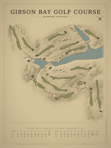 Gibson Bay Golf Course Map poster