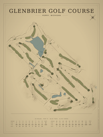 Glenbrier Golf Course Map poster