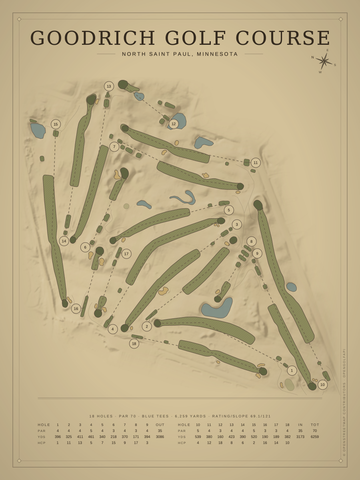 Goodrich Golf Course Map poster
