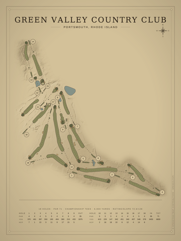 Green Valley Country Club Course Map poster