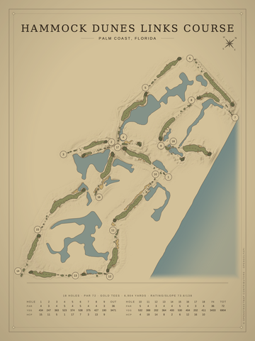 Hammock Dunes Links Course Map poster