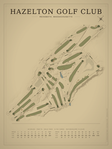 Hazelton Golf Club Course Map poster