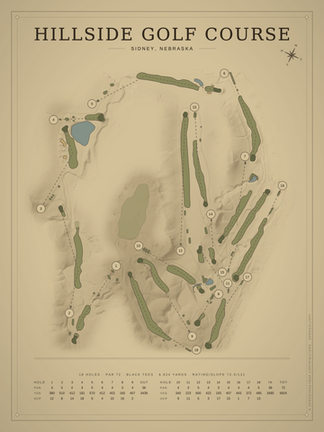 Hillside Golf Course Map poster