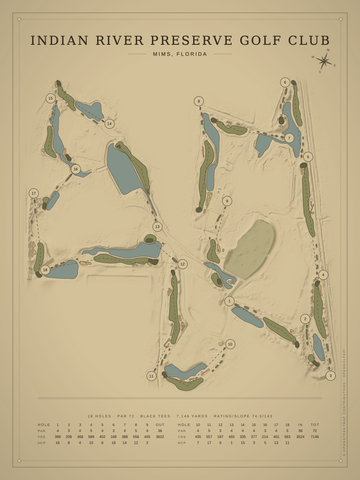 Indian River Preserve Golf Club Course Map poster