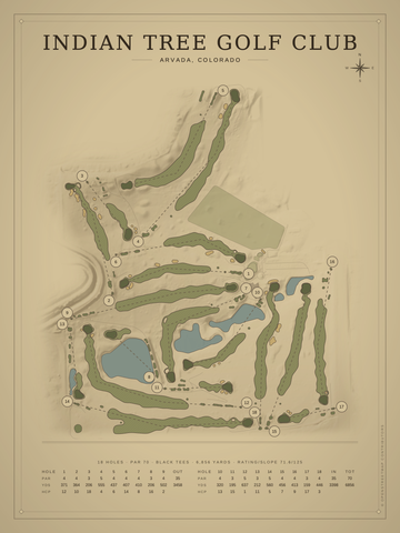 Indian Tree Golf Club Course Map poster
