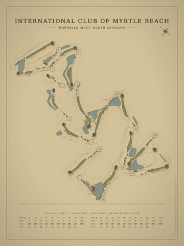 International Club of Myrtle Beach Course Map poster