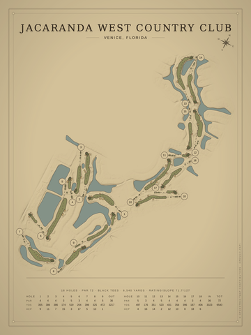 Jacaranda West Country Club Course Map poster