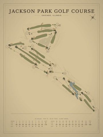 Jackson Park Golf Course Map poster