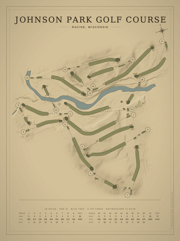 Johnson Park Golf Course Map poster
