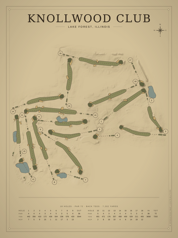 Knollwood Club Course Map poster