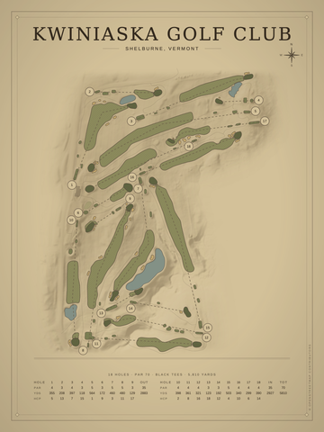 Kwiniaska Golf Club Course Map poster