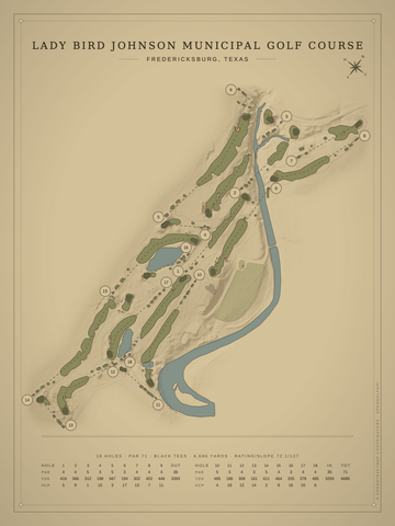 Lady Bird Johnson Municipal Golf Course Map poster