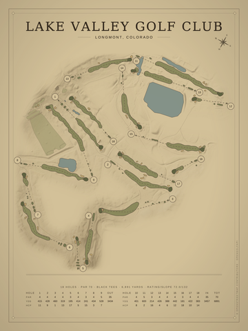 Lake Valley Golf Club Course Map poster
