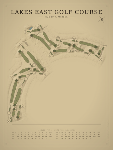 Lakes East Golf Course Map poster