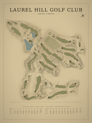 Laurel Hill Golf Club Course Map poster
