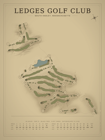Ledges Golf Club Course Map poster