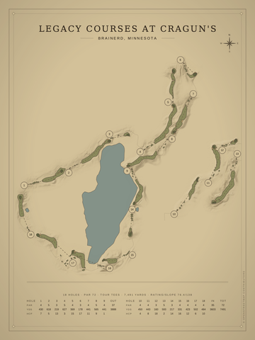 Legacy Courses at Cragun's Course Map poster