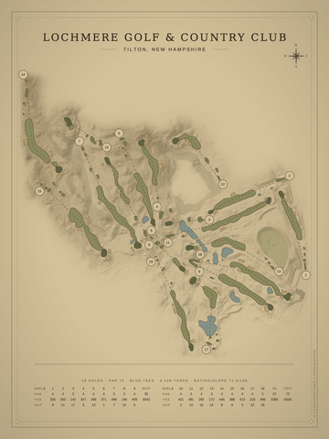 Lochmere Golf & Country Club Course Map poster