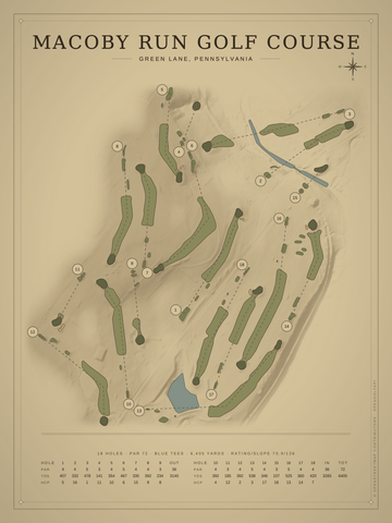 Macoby Run Golf Course Map poster