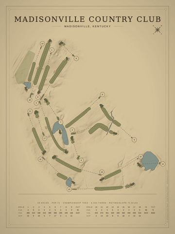 Madisonville Country Club Course Map poster