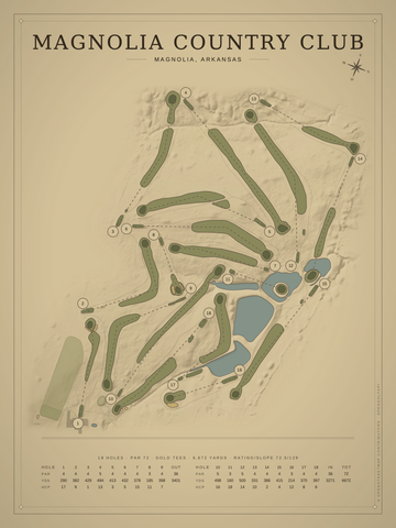 Magnolia Country Club Course Map poster