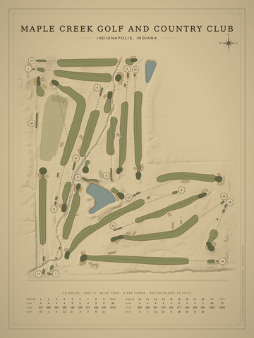 Maple Creek Golf and Country Club Course Map poster