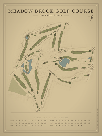 Meadow Brook Golf Course Map poster