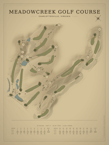 Meadowcreek Golf Course Map poster
