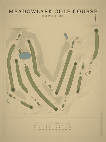 Meadowlark Golf Course Map poster