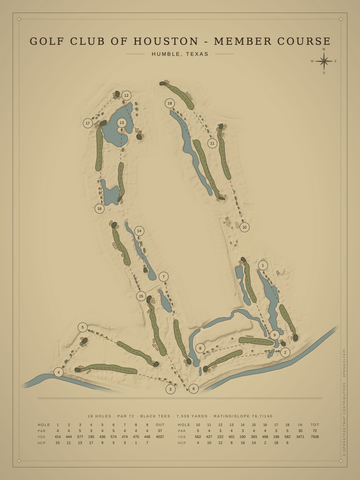 Golf Club of Houston - Member Course Map poster