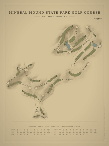 Mineral Mound State Park Golf Course Map poster