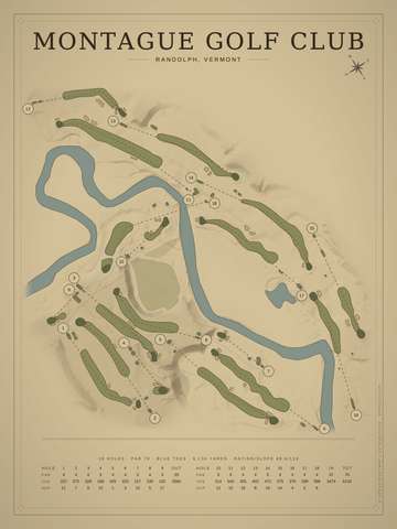 Montague Golf Club Course Map poster