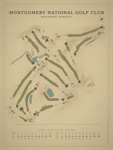 Montgomery National Golf Club Course Map poster