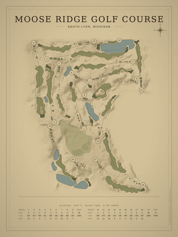 Moose Ridge Golf Course Map poster
