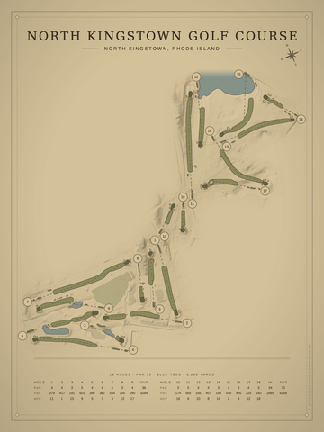North Kingstown Golf Course Map poster