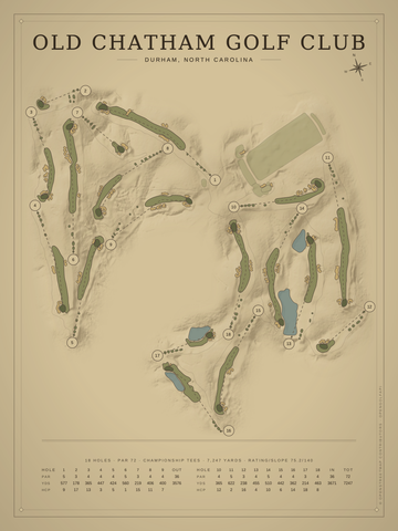 Old Chatham Golf Club Course Map poster